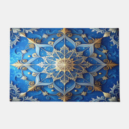 Alfombra de bienvenida decorativa azul para fiesta