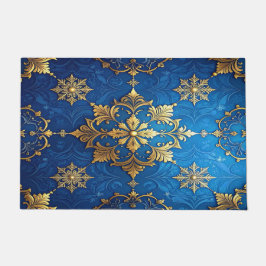 Alfombra de bienvenida decorativa azul para fiesta