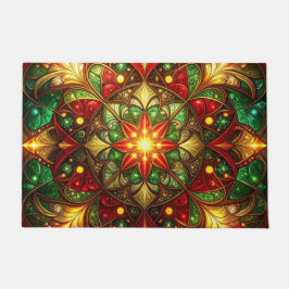 Alfombra de bienvenida decorativa navideña verde r