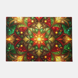 Alfombra de bienvenida decorativa navideña verde r