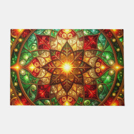 Alfombra de bienvenida decorativa navideña verde r