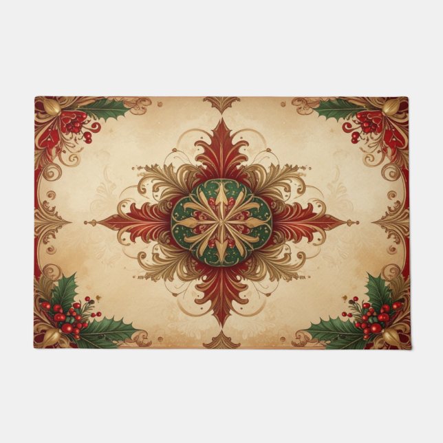 Alfombra de bienvenida decorativa roja de fiesta (Anverso)