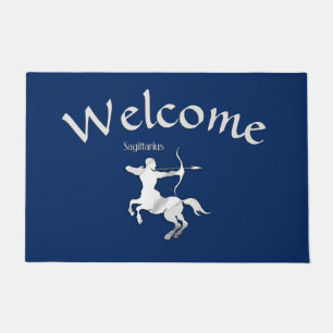 Alfombra de bienvenida del zodiaco Sagitario azul