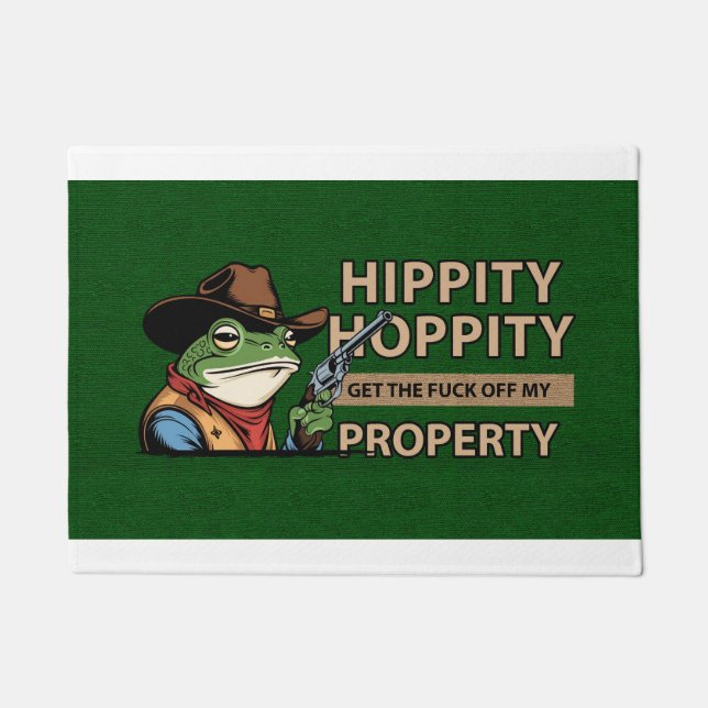 Alfombra de bienvenida divertida – Hippity Hoppity (Anverso)