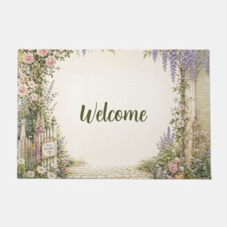 Alfombra de bienvenida floral de jardín de campo