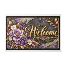 Alfombra de bienvenida floral elegancia lavanda y 
