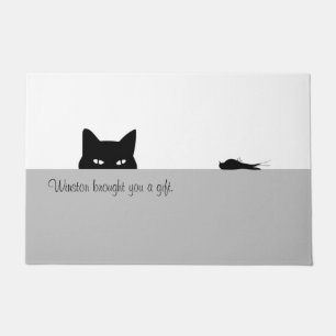 Alfombra de bienvenida Gato furtivo te trajo un re