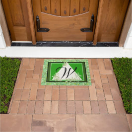 Alfombra de bienvenida Hojas Verdes Elegantes con