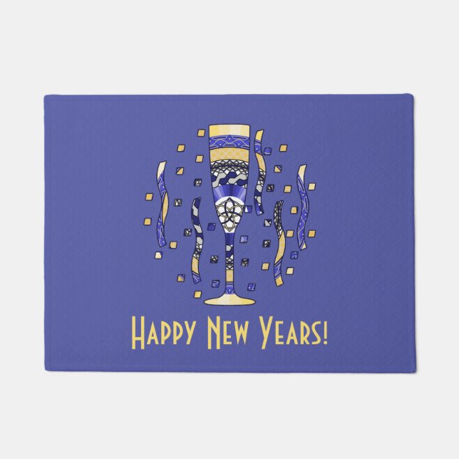 Alfombra de bienvenida para brindis de Año Nuevo (Anverso)