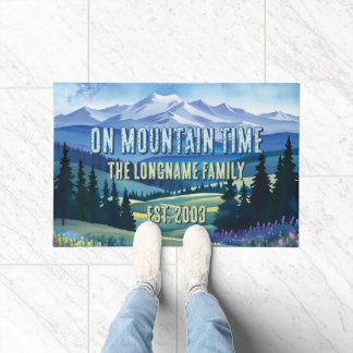Alfombra de bienvenida para cabaña de montaña