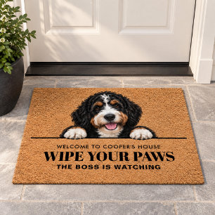 Alfombra de bienvenida personalizada Bernedoodle L