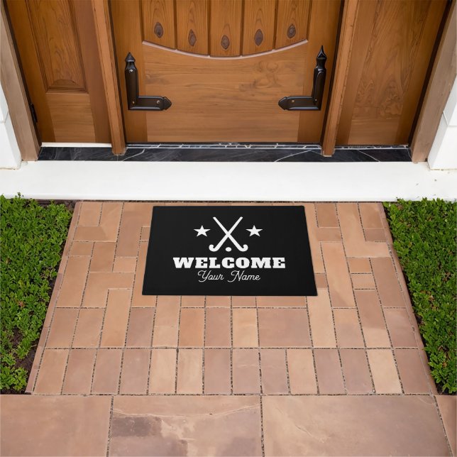 Alfombra de bienvenida personalizada con palos de  (Exterior)