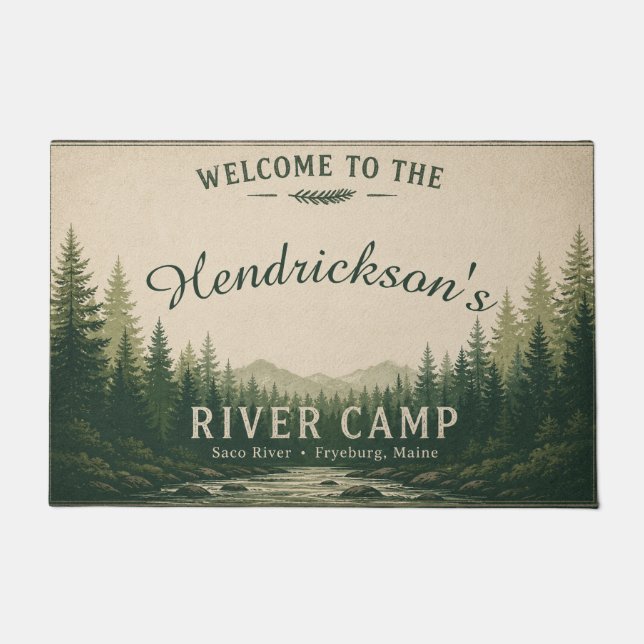 Alfombra de bienvenida personalizada de Saco River (Anverso)