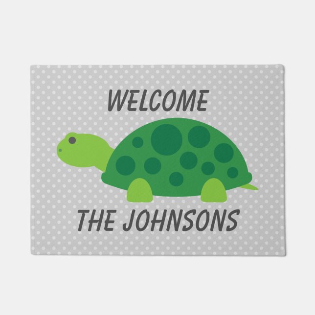 Alfombra de bienvenida personalizada de tortuga li (Anverso)
