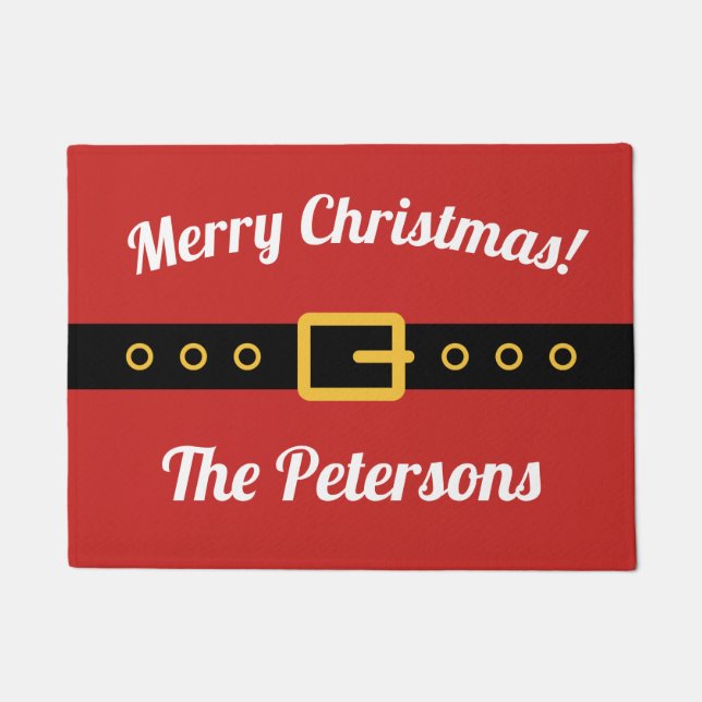 Alfombra de bienvenida personalizada Feliz Navidad (Anverso)