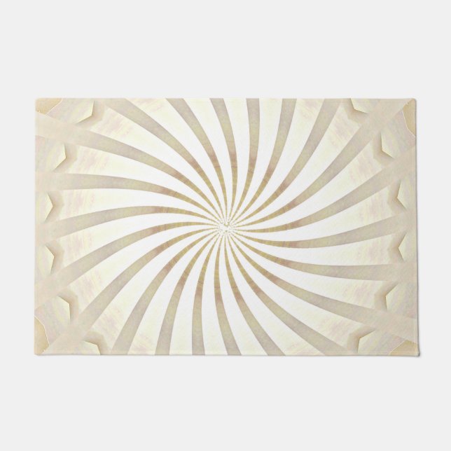 Alfombra de bienvenida remolino crema beige (Anverso)