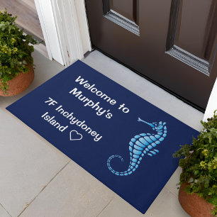 Alfombra de bienvenida Seahorse Blue