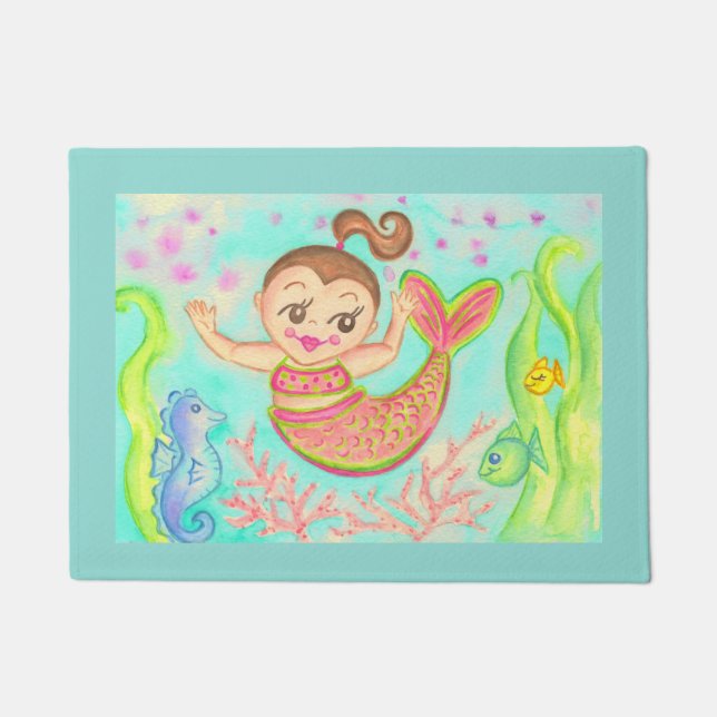 Alfombra de bienvenida Sirena Retro  (Anverso)