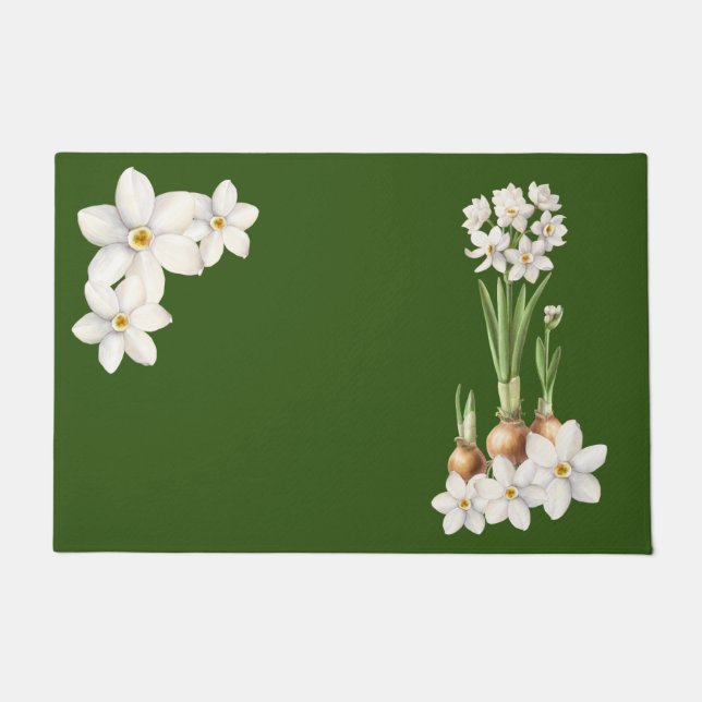 Alfombra de bienvenida Verde Primavera Botánico (Anverso)