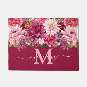 Alfombra de cocina de lujo: flores rosadas brillan
