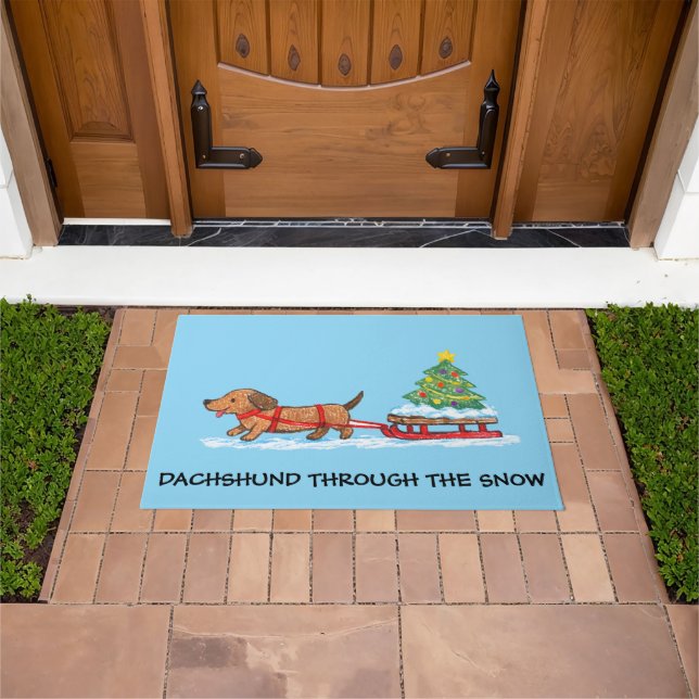 Alfombra de Dachshund a Través de la Nieve (Exterior)