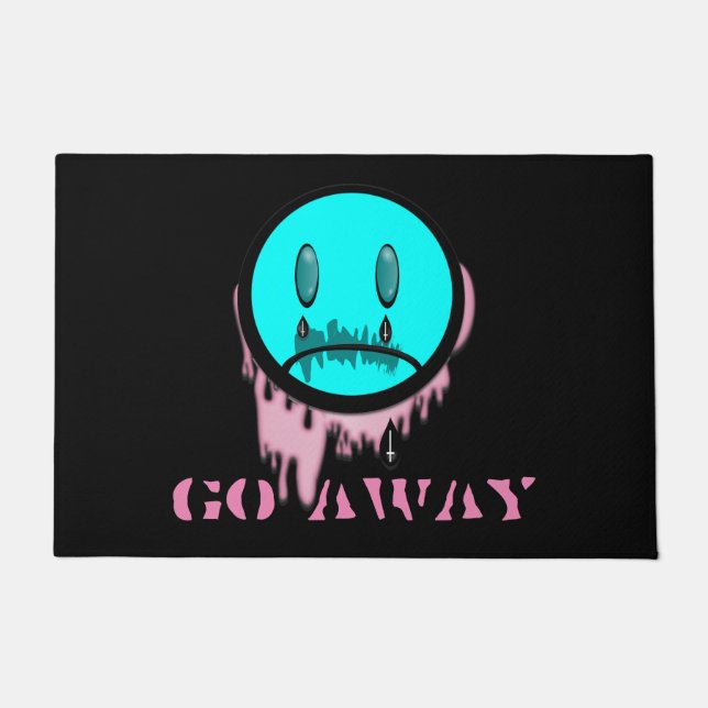 Alfombra de emoji llorando Go Away Pastel Goth (Anverso)