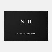 Alfombra de empresa con logotipo de marca negra