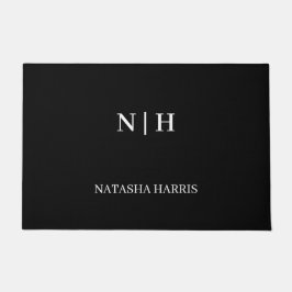 Alfombra de empresa con logotipo de marca negra