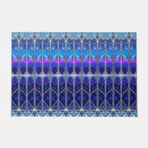 Alfombra de Entrada Azul Decorativa