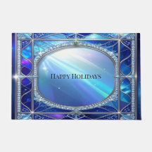 Alfombra de Entrada Azul Decorativa