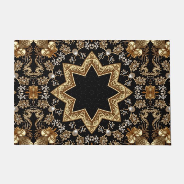 Alfombra de Entrada Dorada Decorativa (Anverso)
