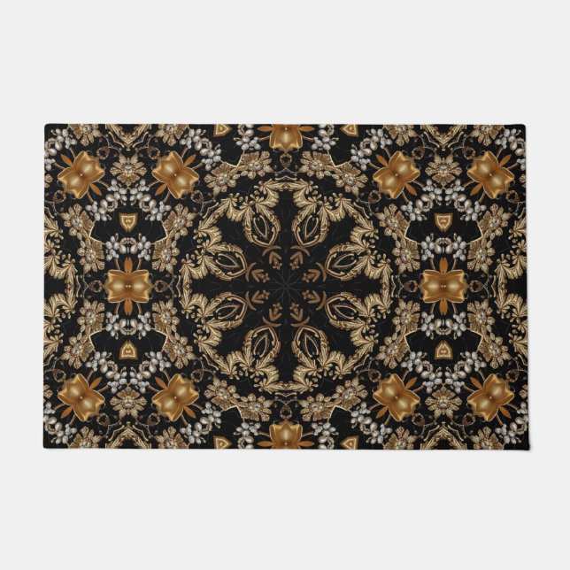 Alfombra de Entrada Dorada Decorativa (Anverso)