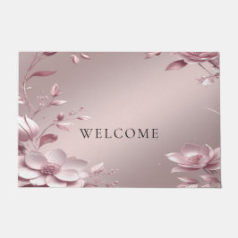 Alfombra de Entrada Floral Rosa Delicada
