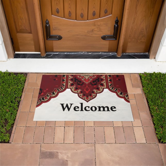 Alfombra de entrada rústica de campo con decoració (Exterior)