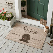 Alfombra de fibra de perro Goldendoodle lindo
