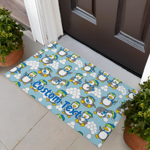 Alfombra de fondo de pingüinos pequeños