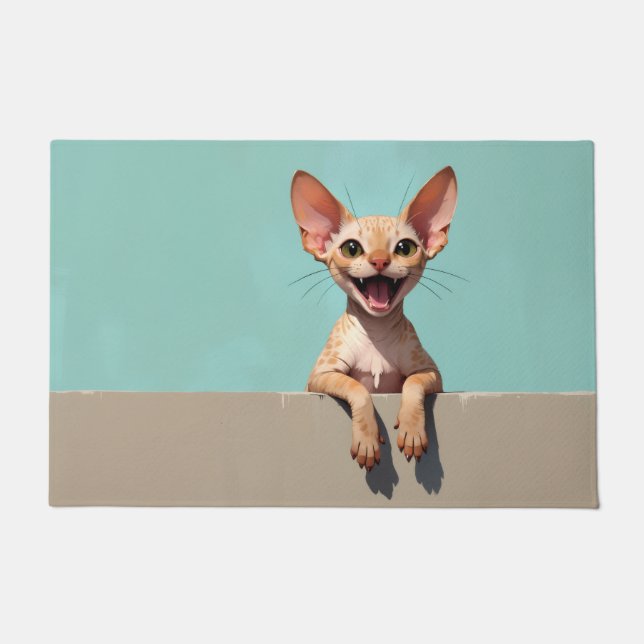 Alfombra de Gato Devon Rex Arte (Anverso)