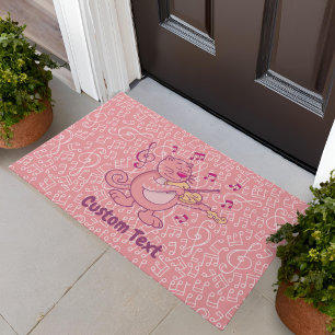 Alfombra de Gato Rosa con Violín