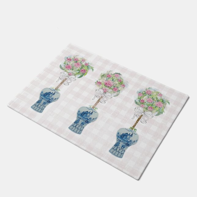 Alfombra de jar de jengibre azul y blanco topioso (Angular)