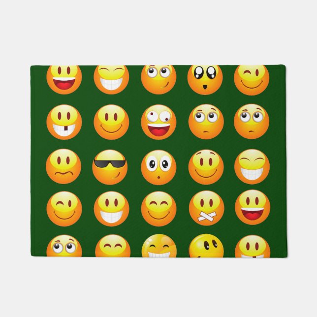 alfombra de la puerta de la emoji verde oscuro (Anverso)