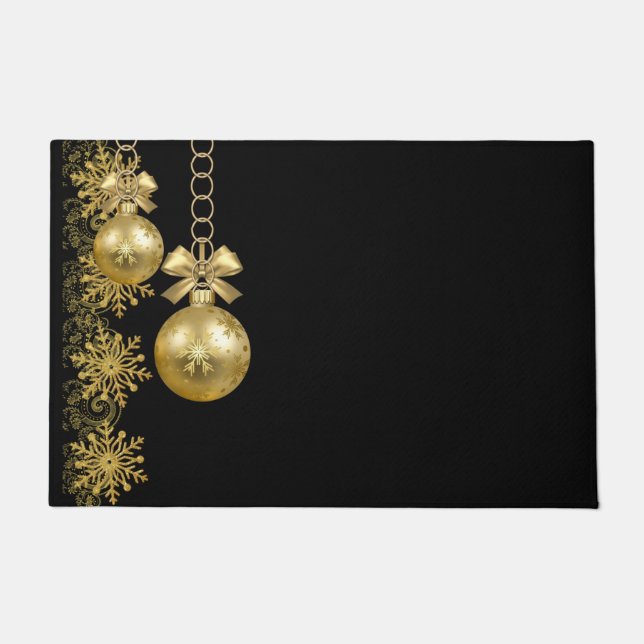 Alfombra de Navidad, Bolas Doradas (Anverso)