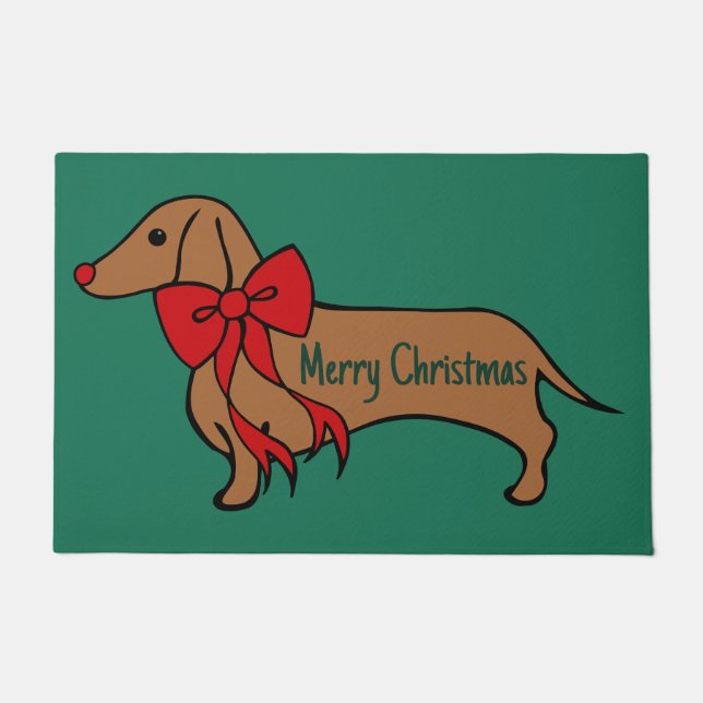  Alfombra de Navidad Cachorro Dachshund  (Anverso)