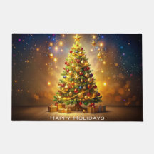 Alfombra de Navidad con Árbol Decorado