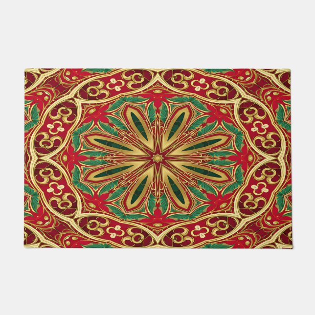 Alfombra de Navidad de oro rojo (Anverso)