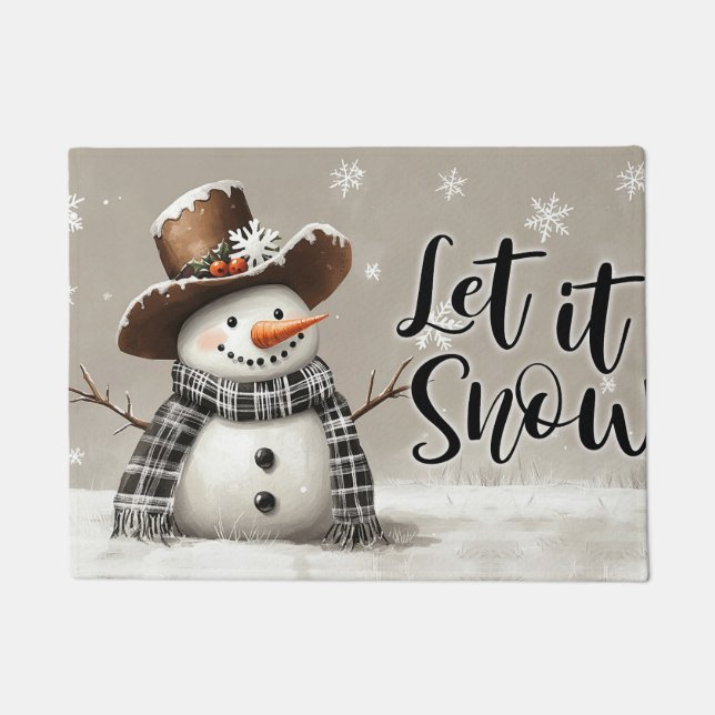 Alfombra de Navidad "Deja que Nieve" – Bienvenida  (Anverso)