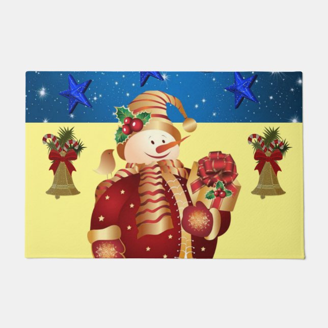Alfombra de Navidad, Muñeco de Nieve (Anverso)