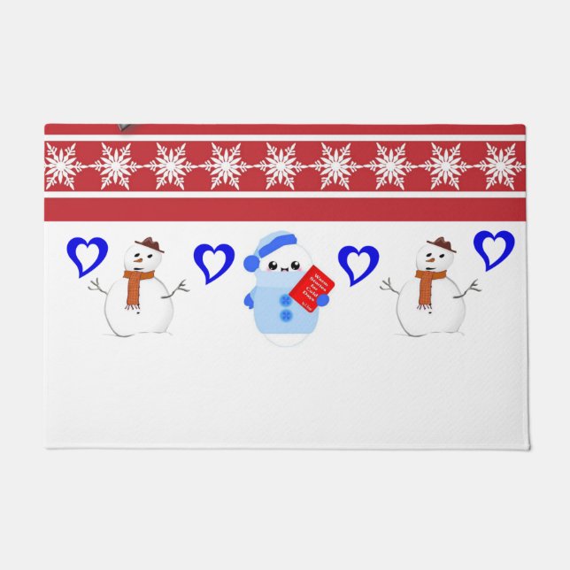 Alfombra de Navidad, Muñeco de Nieve (Anverso)