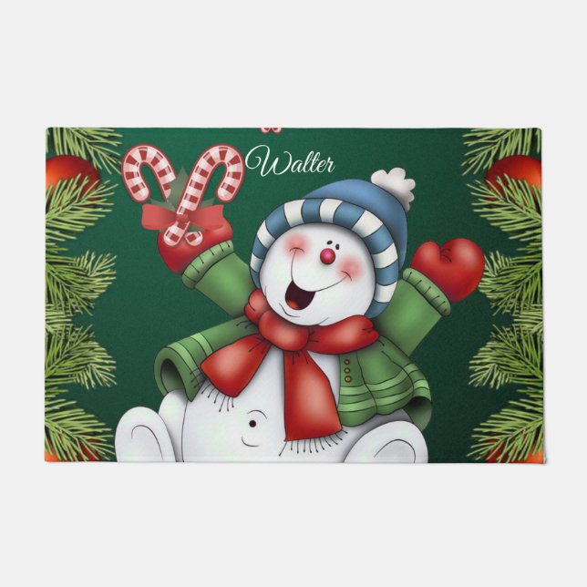 Alfombra de Navidad, Muñeco de Nieve (Anverso)