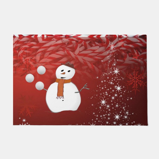 Alfombra de Navidad, Muñeco de Nieve (Anverso)