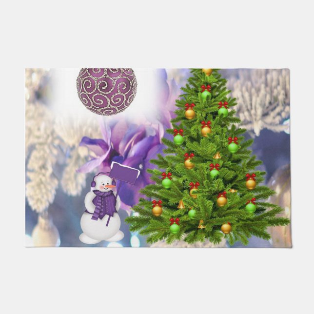 Alfombra de Navidad, Muñeco de Nieve (Anverso)